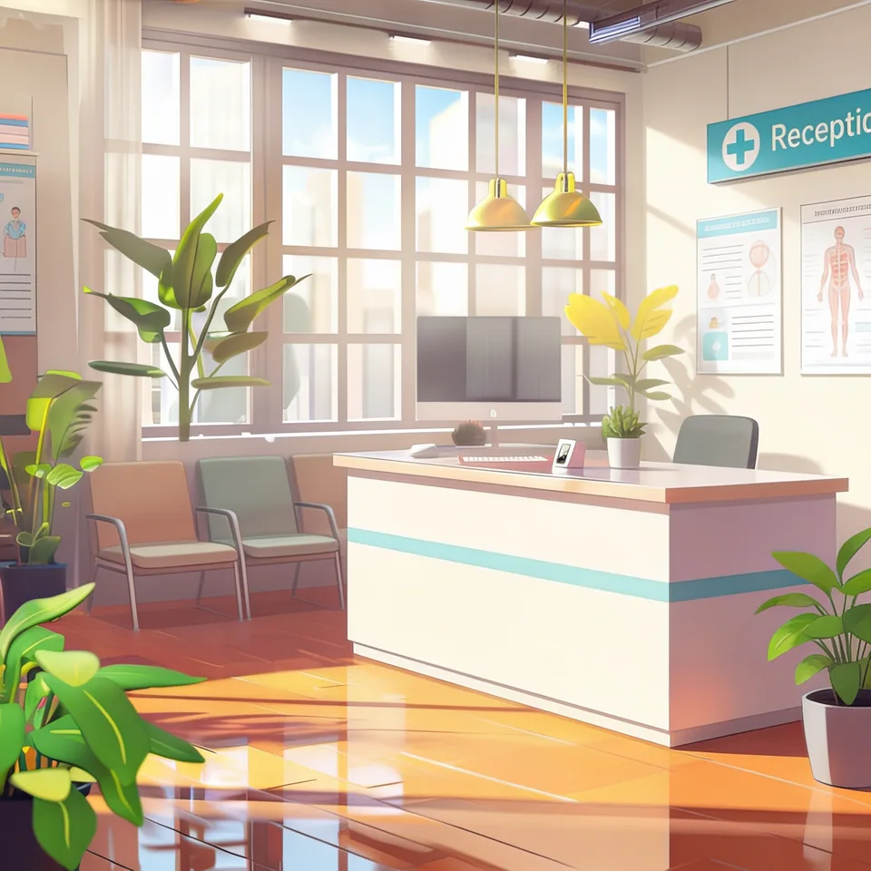 Bright, welcoming clinic reception area